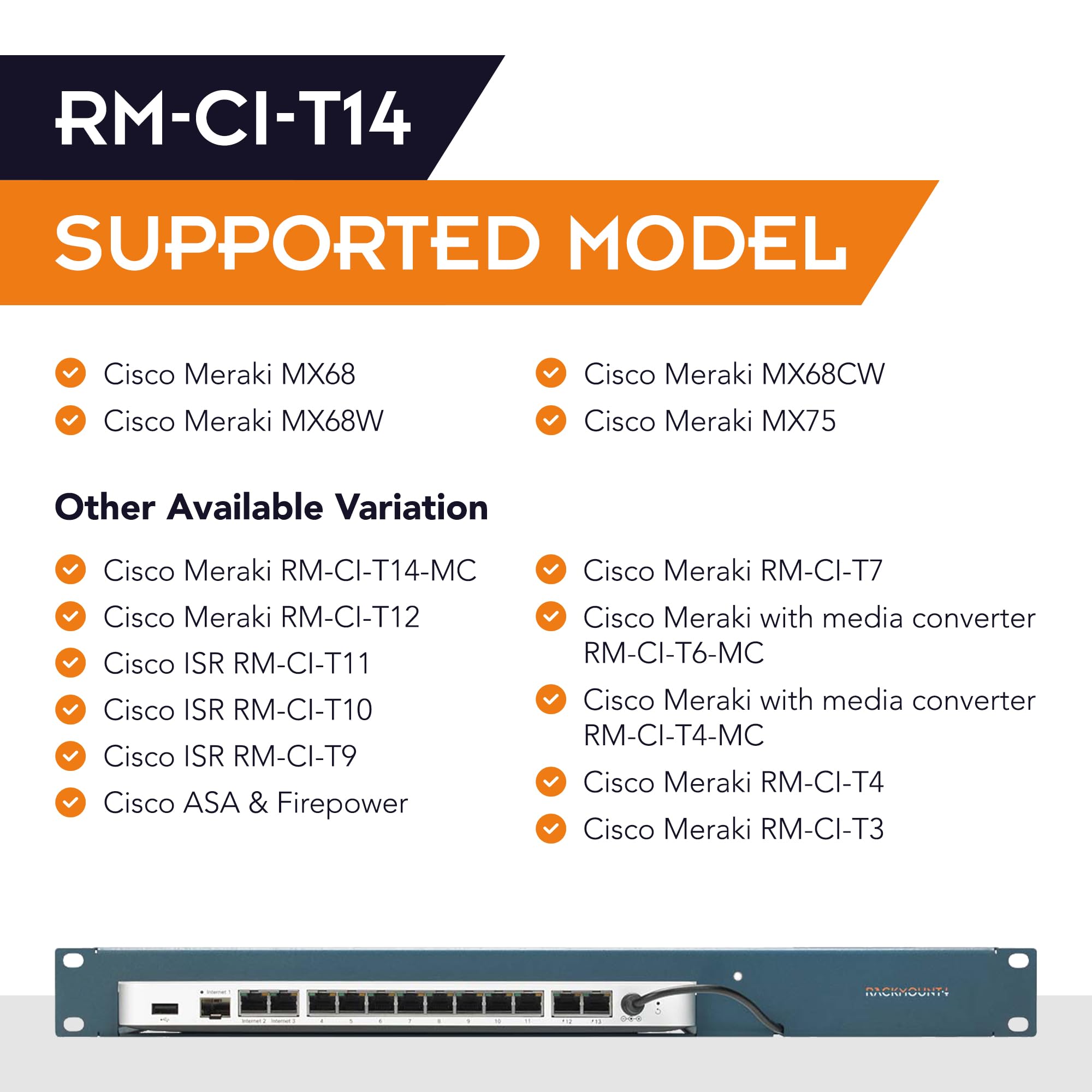 Cisco Meraki Firewall Appliance Rack Mount   1U Server Rack Shelf With Easy Access Front Network Connections, Properly Vented, C
